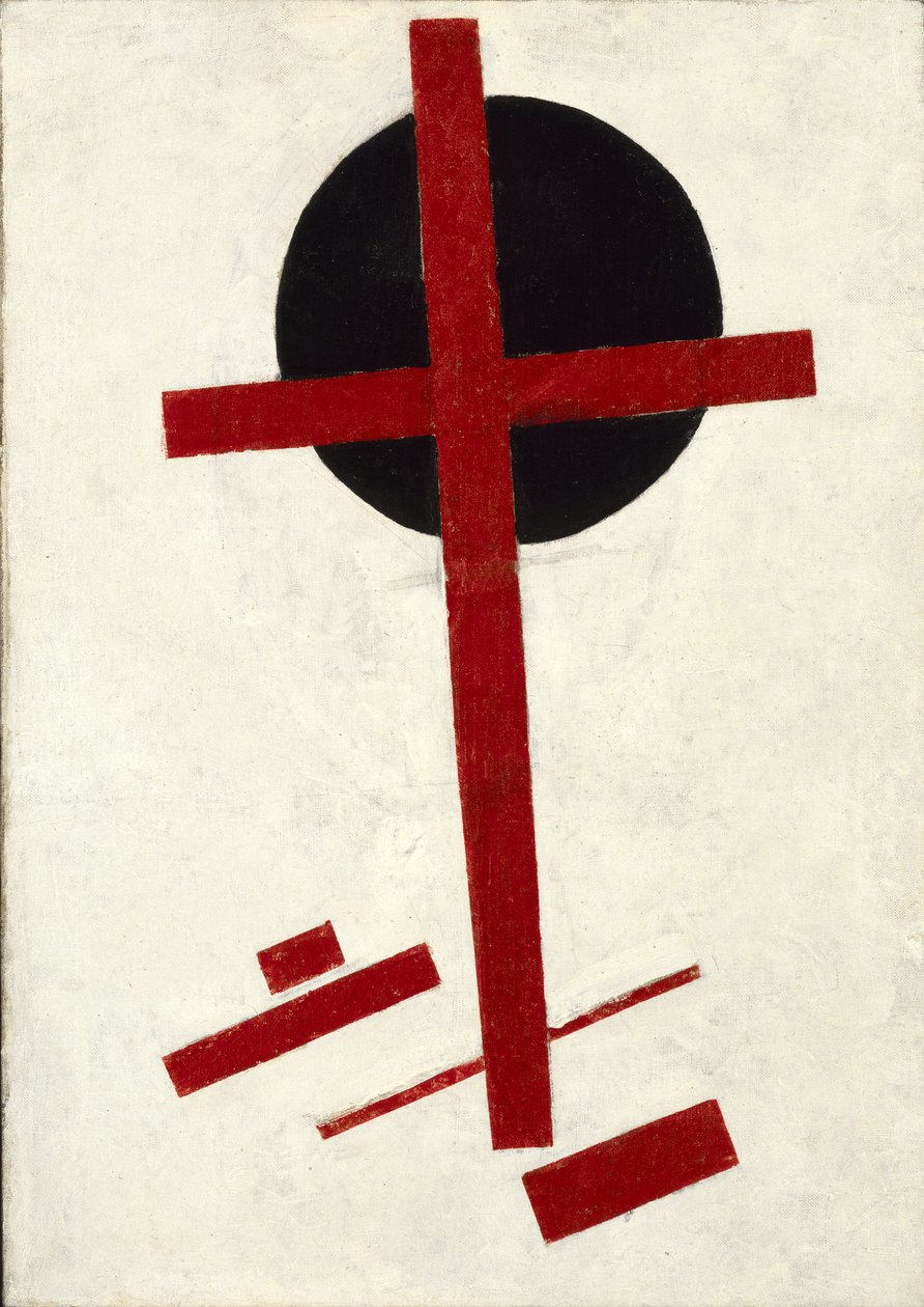 Mystic Suprematism (black cross on red oval) by Kazimir Severinovich Malevich