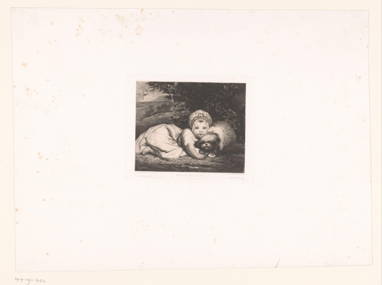 Princess Sophia Matilda of Gloucester with Her Dog by Leopold Flameng