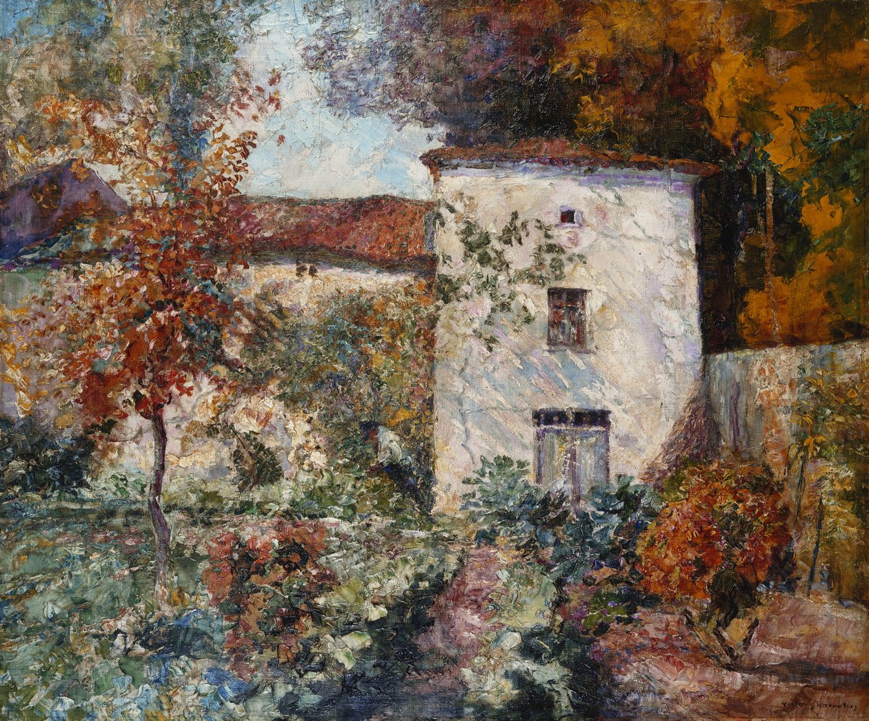 House and Orchard in the Autumn by Victor Charreton