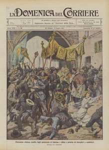 Religious Procession Attacked by Anticlericals in Fabriano and Defended by Bersaglieri and Carabinieri