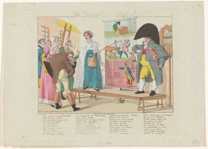 Woman Showing Prints in a Square