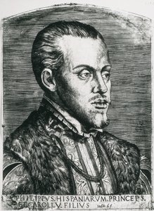 PHILIP II of Spain (1527-1598). King of Spain (1556-1598) and Portugal (1580-1598). Portrait of Philip still as prince.