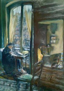 Madame Vuillard Sewing at the Window, Rue de Calais