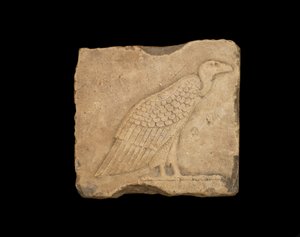 A Block with a Standing Vulture and an Owl in Low Relief