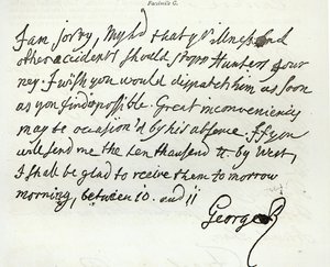 Letter from George II to the Duke of Newcastle