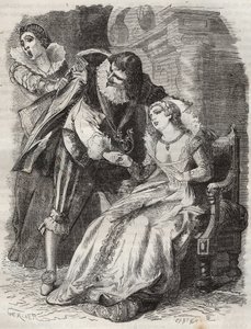 Jumping like a furious, grabbing the duke by his coat... Queen of France Anne of Austria and the Duke of Buckingham by French School