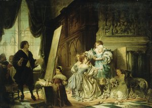 Van Dyck in His Studio Painting a Portrait of Charles, Prince of Wales, Son of Charles I
