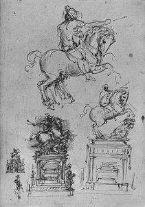 Four Studies for an Equestrian Monument, c1480