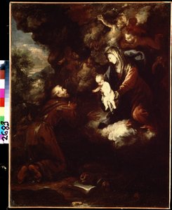The vision of Saint Francis. Painting by Lieven Mehus, 17th century. Pushkin Museum, Moscow