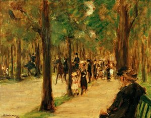 Promenade in the Tiergarten with Walkers and a Horse