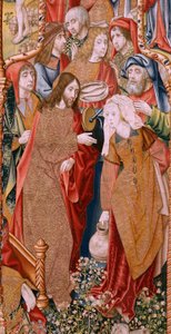 Flemish Tapestry. Series Episodes from the Life of the Virgin. The Prophecies are Fulfilled at the Birth of Christ. First Tapestry in the Series. Models Attributed to Jan von Roome (or van Brussel).