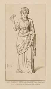 Galla Placidia, Empress, Regent of the West, 430. From the Ivory of the Cathedral of Monza