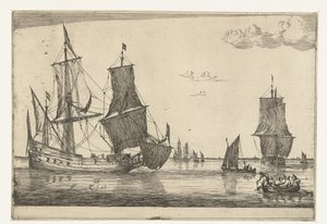 Inland Water with a Flute Ship (series: Thirteen Scenes with Ships)