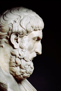 Portrait of Epicurus, Greek philosopher - Bust in marble