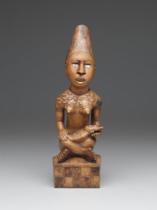 Seated Female Figure with Child (pfemba) Yombe Group, Kongo Peoples