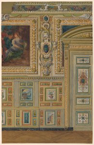 Section of a Wall Showing Groups of Painted Panels, Oval Chamber, Salon Louis XIV, Palace of Fontainebleau, France