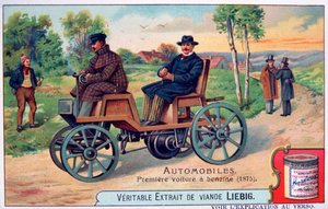 The First Benzine Automobile, 1875, c1900