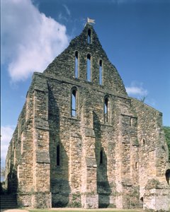 View of the Ruins of the Monks Dormitory (Dorter) of Battle Abbey, East Sussex