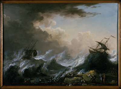 Sea storm and shipwreck by Christian Wilhelm Ernst Dietrich